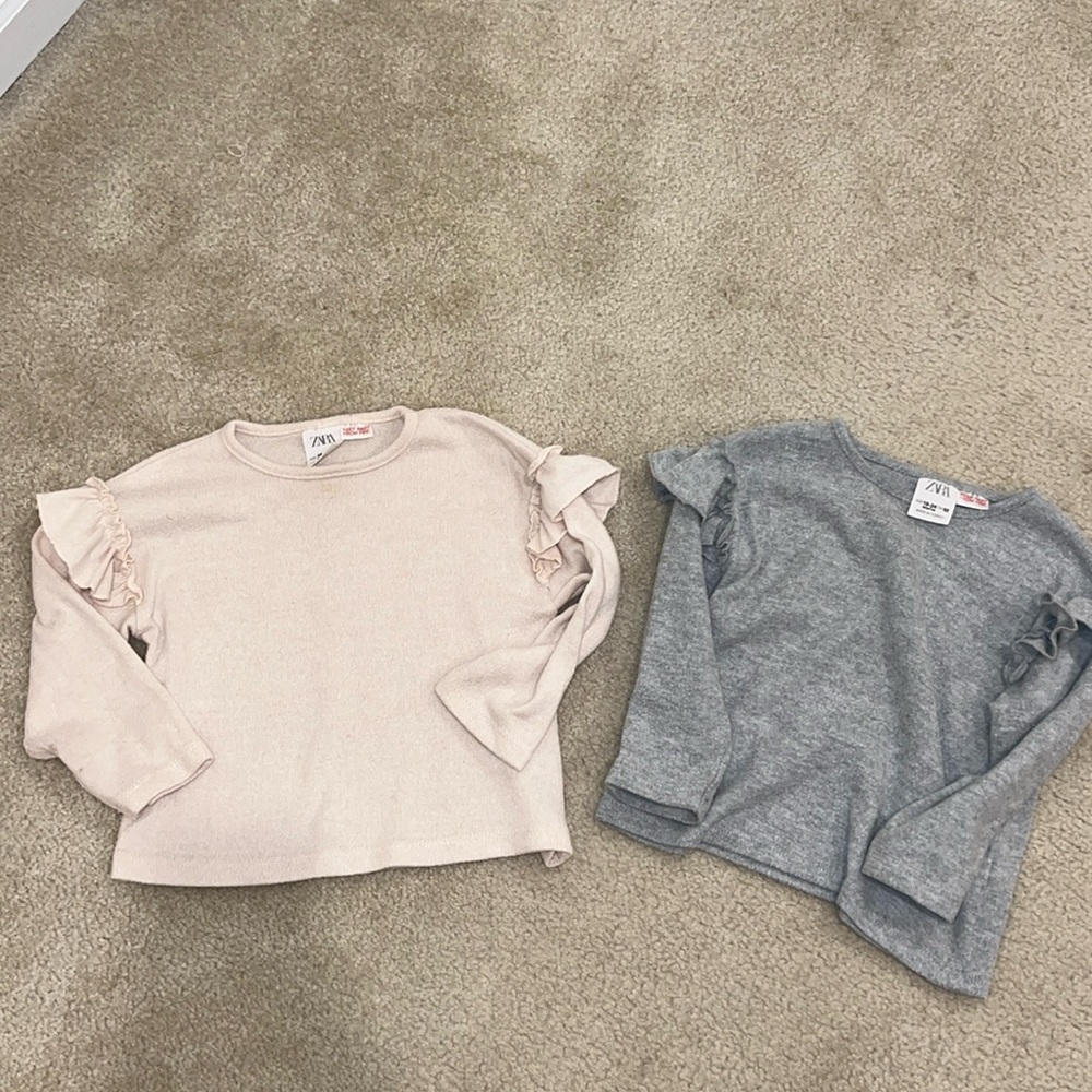Zara Soft long sleeve ruffle shirts 18-24 months